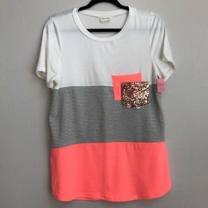 Lovely Melody sequin pocket top